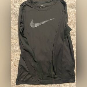 Nike boys Black Long Sleeve Dri-FIT Tee